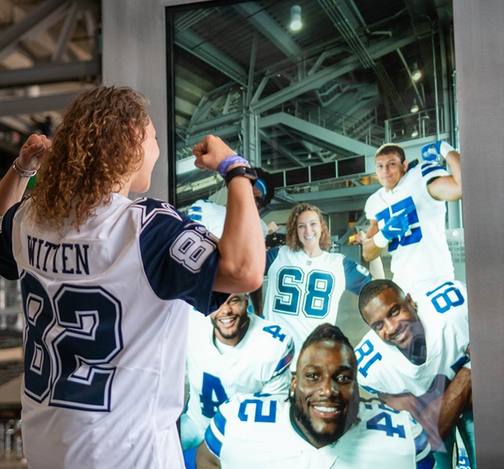 Dallas Cowboys stadium immersive display. 