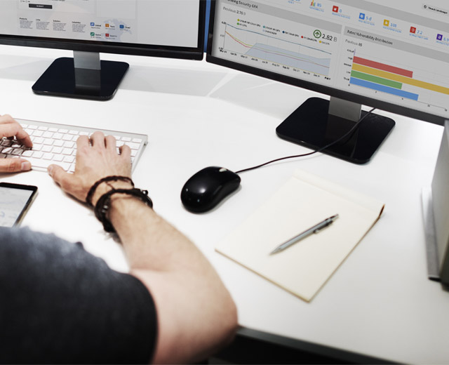 Person using computer.